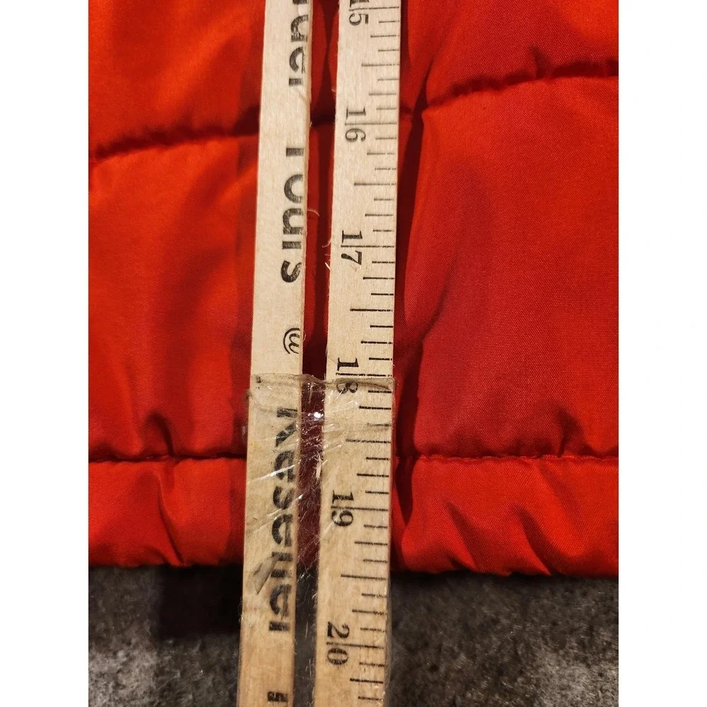 OshKosh B'gosh Vest Kids Size 8 Orange Puffer Insulated Colorblock Stripe Collar